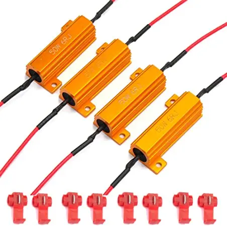 

YSY 50 Вт 6 Ом нагрузочные резисторы фиксисветодиодный Светодиодная лампа быстрая гипер-вспышка сигнал поворота мигает код ошибки для 1157 3157 7443 с 8 быстрым проводным зажимом