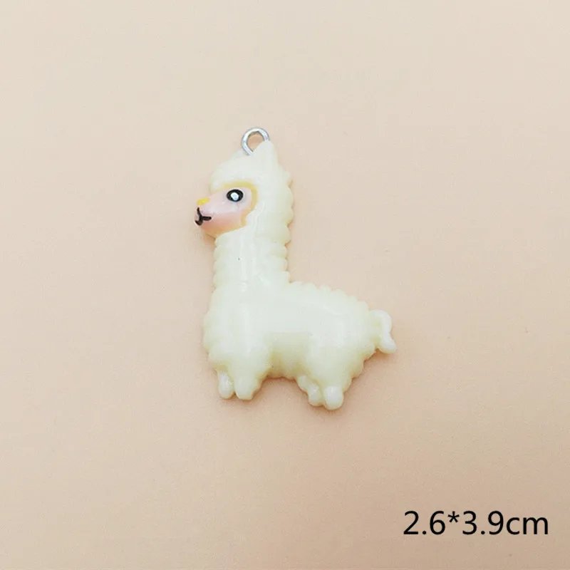 10/20/30 шт. милые животные альпака/Фламинго подвесное кольцо плоская полимерная