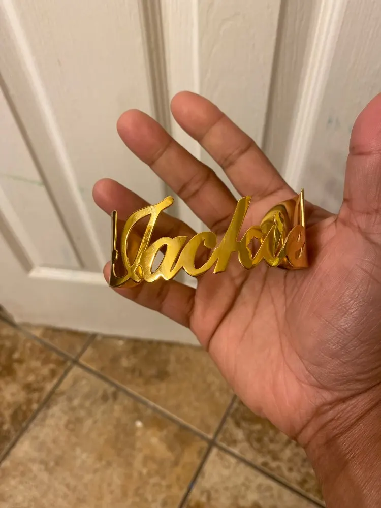 Punk stainless steel big bracelet women personalized custom name golden jewelry Christmas gift metal 2020 new gift box friendshi