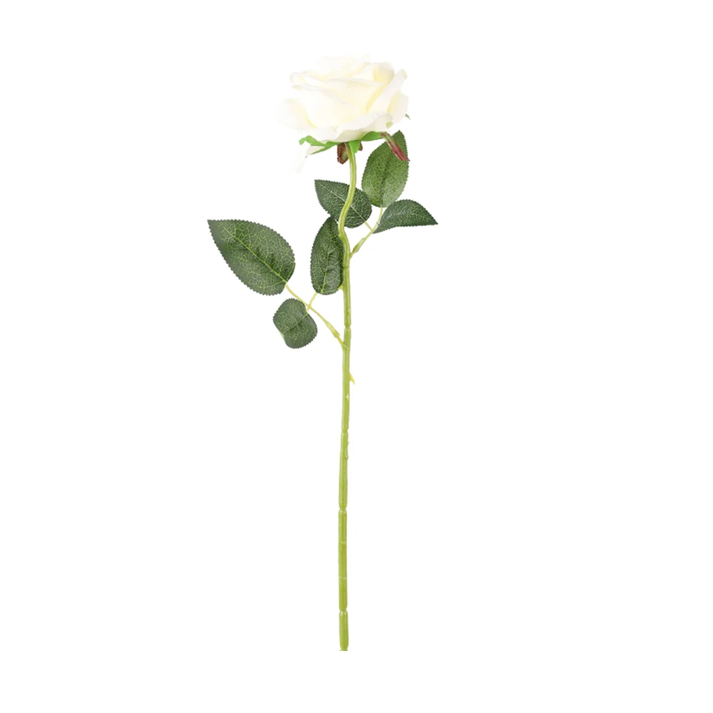 White Erxiaobao Brand New Gradient Rose Artificial Flowers High Quality Fake Silk Wedding Flower for Home Living Room Decoration - Цвет: White