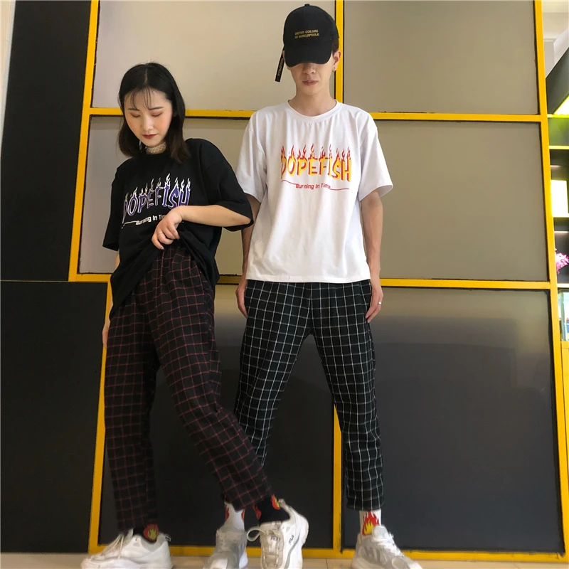 Heydress винтажные лоскутные брюки Харадзюку женские мужские брюки эластичные брюки с высокой талией корейские повседневные Прямые брюки