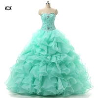 mint green stock quinceanera dresses ball gown beading sweet 16 dresses formal prom party gown vestido de 15 anos bm127