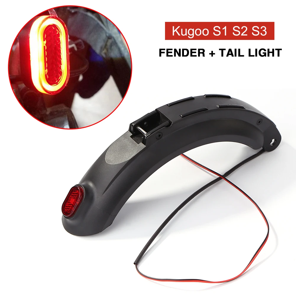 

Electric Scooter Fender Mudguard Wing with Rear Tail Lamp for KuGoo S1 S2 S3 Scooter Skateboard Back Guard Parts Accessories