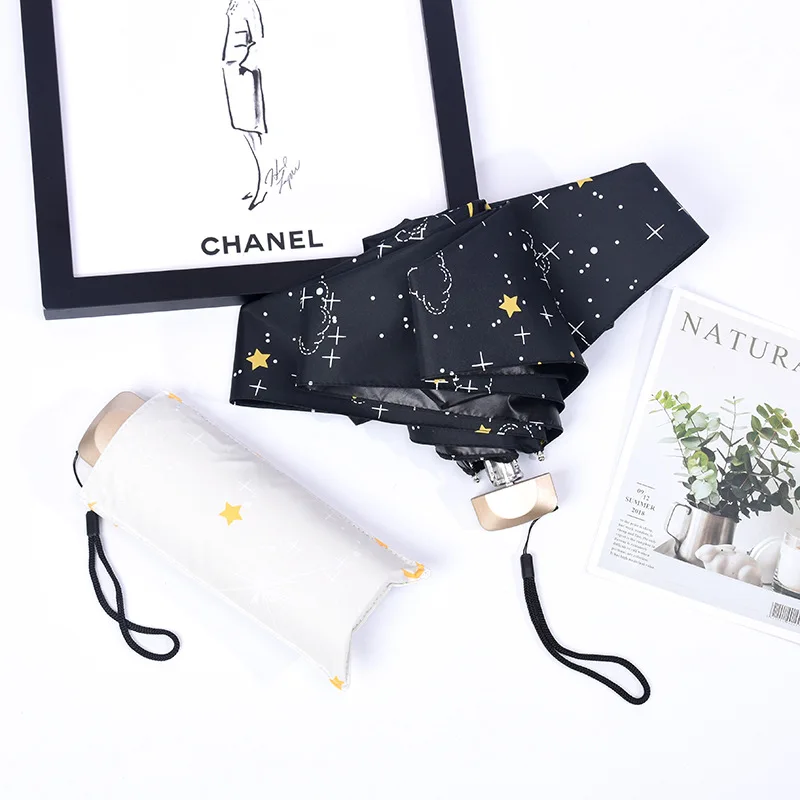 Зонт от солнца и дождя женский складной зонт двойного назначения легкий