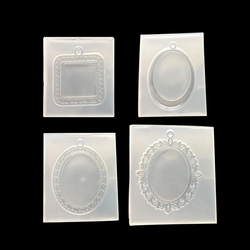 

1pcs UV Resin Jewelry Liquid Silicone Mold Square/Oval Beads Charms Frame Tray Molds For DIY Intersperse Decorate Making Jewelry