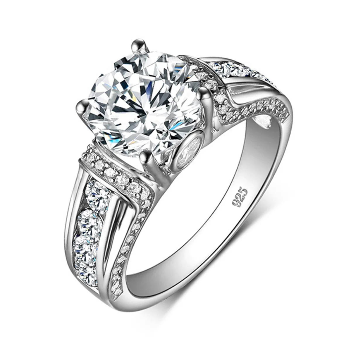 Szjinao anelli in Moissanite reale da 2 carati per donna gemma 100% gioielli in argento Sterling 925 certificati per fidanzamento di nozze