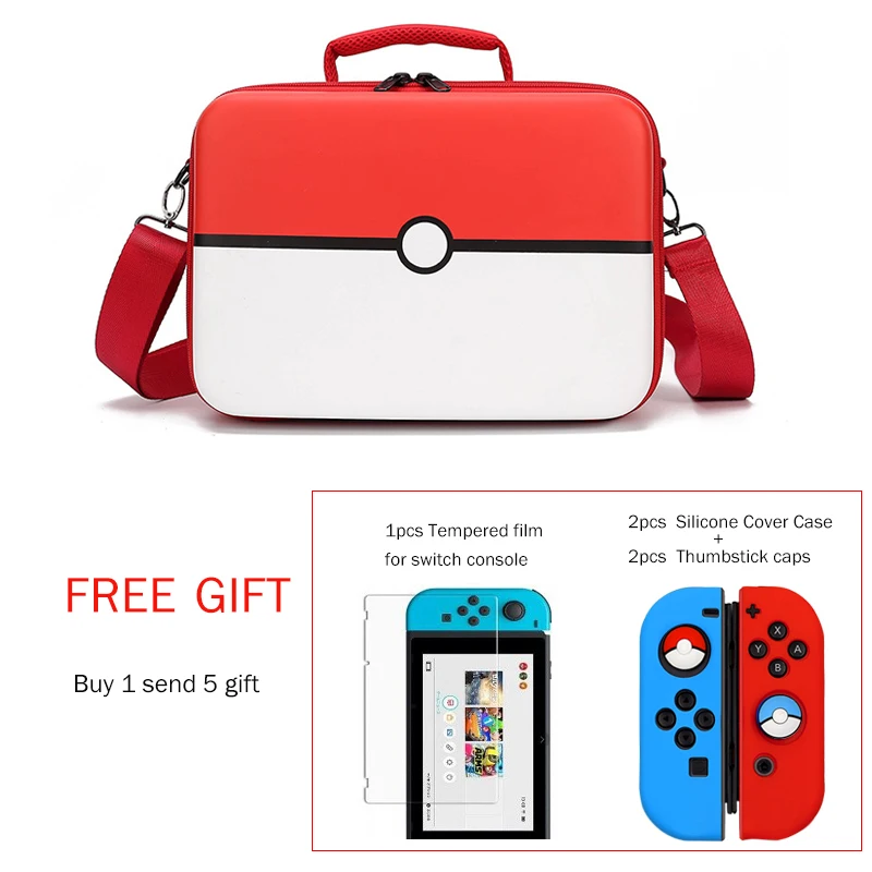 Жесткий чехол EVA с большой сумкой совместимый контроллером Nintendo Switch-подходит для