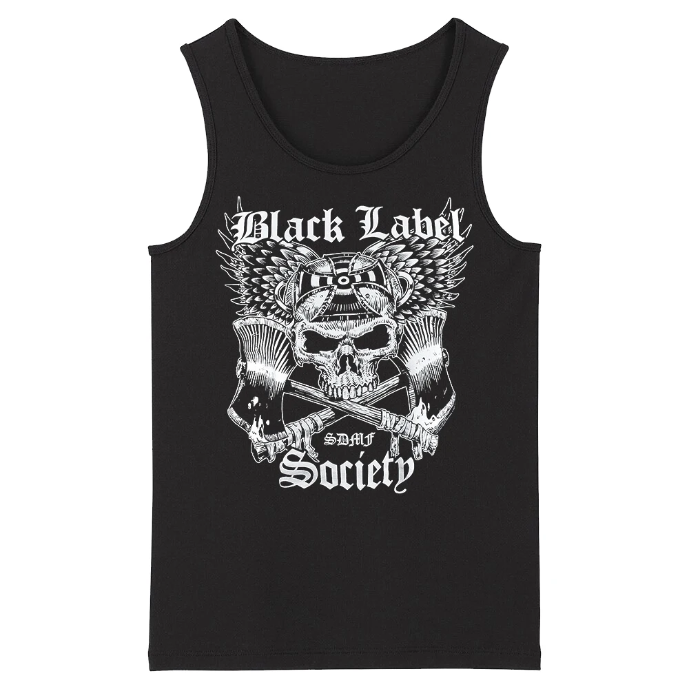 

Bloodhoof Black Label Society Grindcore Hardmetal Deathcore Men Top Black O-neck Tank Tops Asian Groot