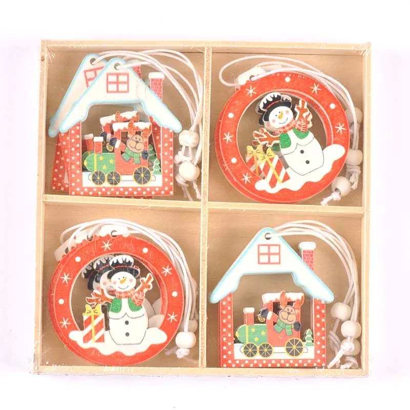 

Новогодние украшения деревянные мультяшные 12 шт.