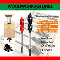 free shipping woodworking twist drill bit 10 35mm four slot 6 35mm shank carbide drill bit wood tool hole opener saw