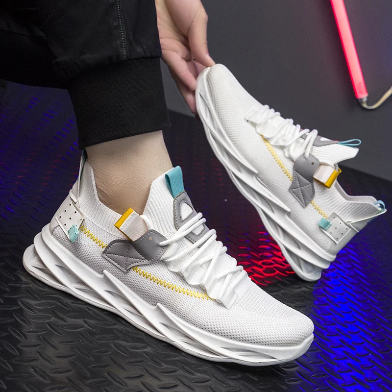 

Men Sneakers Black Mesh Breathable Running Sport Shoes Male Lace Up Non-slip Men Low Athletic Outdoor Sneakers Casual Mens Shoes