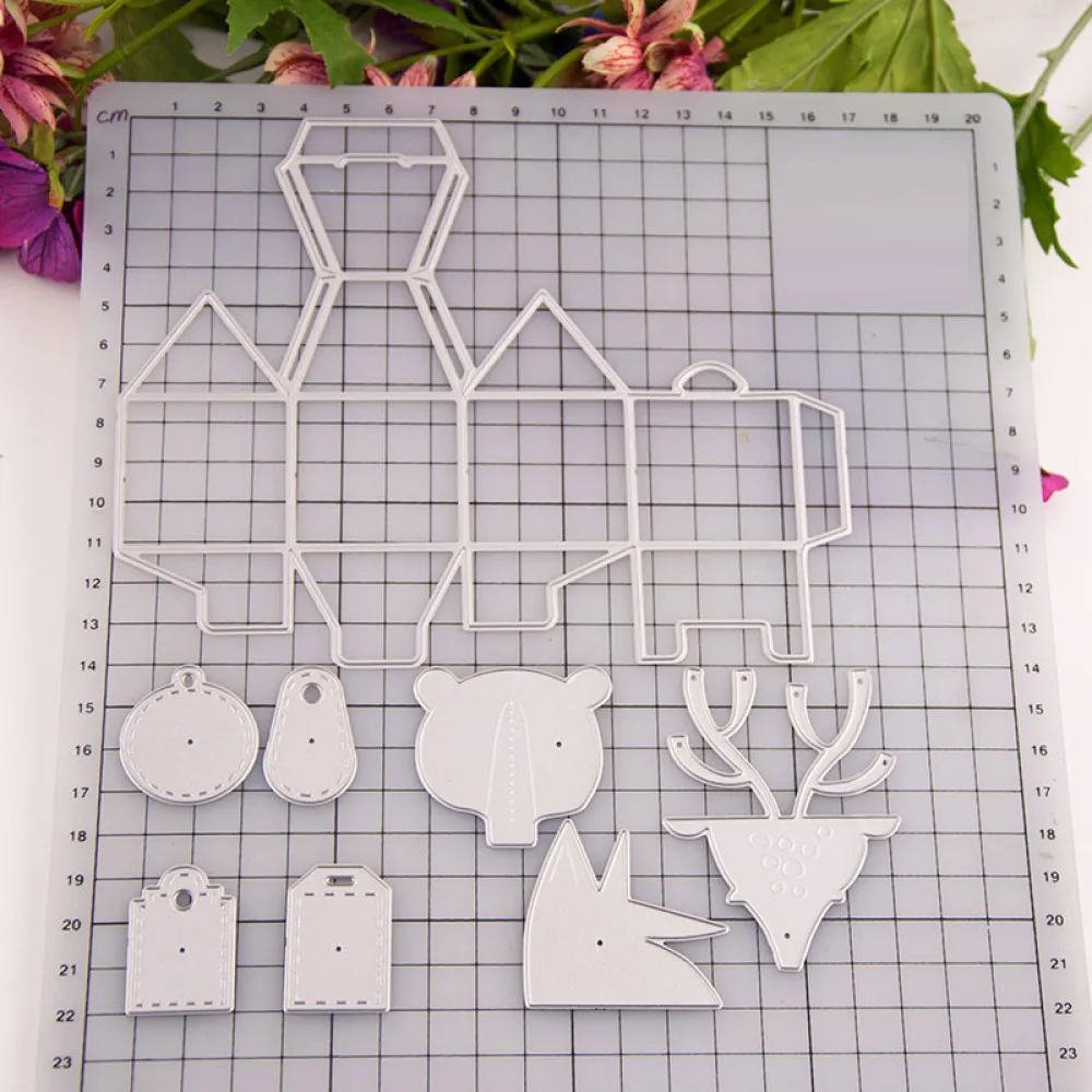3D рамка олень лиса коробка металлическая резка штампы трафареты для DIY штамп