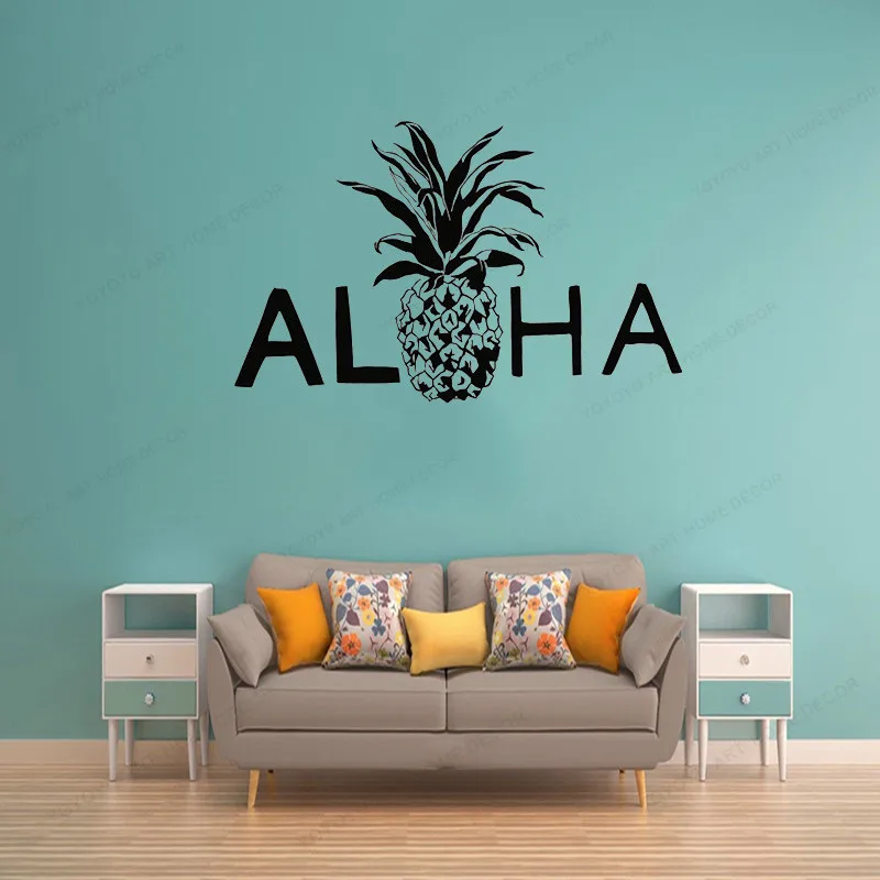 Виниловая наклейка на стену в виде ананаса В Гавайском пляжном стиле интерьерная