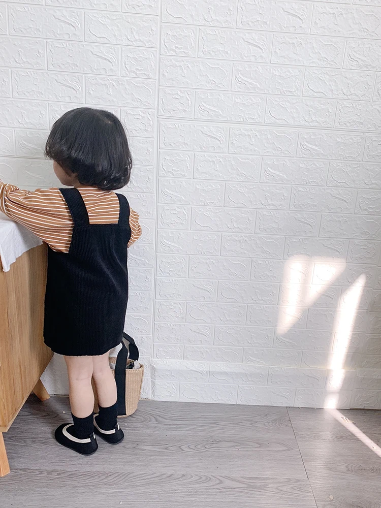 Детские платья для девочек повседневное вельветовое платье на бретелях