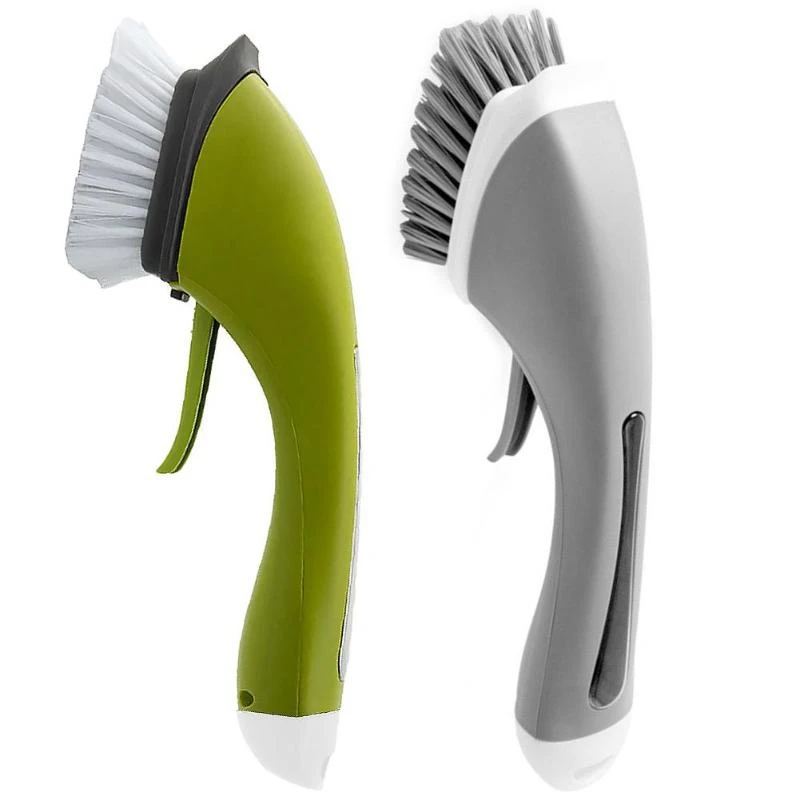 

2PCS Automatic Add Detergent Cleaning Brush Portable Cleaning Brush Long Anti-Skid Handle Automatic Add Detergent