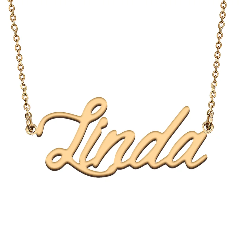 Linda Custom Name Necklace Customized Pendant Choker Personalized Jewelry Gift for Women Girls Friend Christmas Present