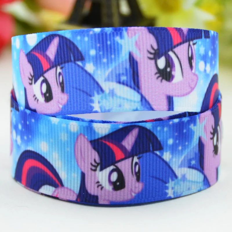 7/"(22 мм) Ruban My Little Pony вечерние атласные ленты с принтом героев мультфильмов, 10 ярдов - Цвет: X 01817
