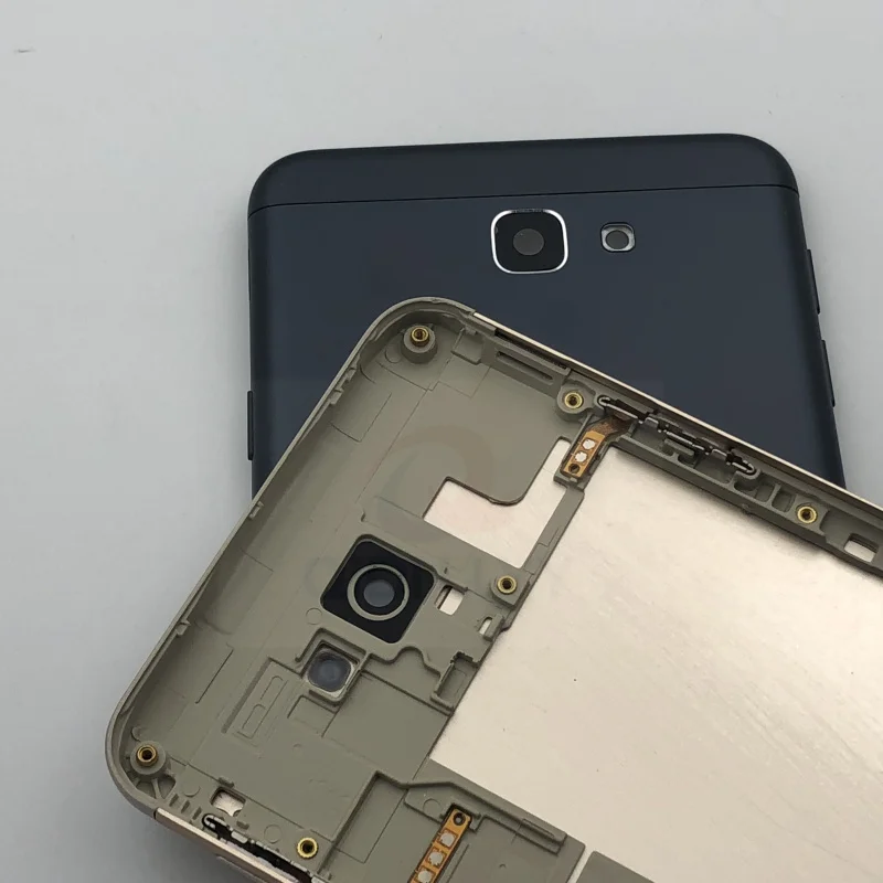 Для samsung Galaxy J7 prime G6100 On7 G610 промежуточный Корпус задняя крышка батареи с кнопками громкости питания