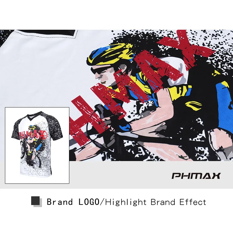 Футболка PHMAX горнолыжная дышащая из 100% полиэстера для езды на мотоцикле и