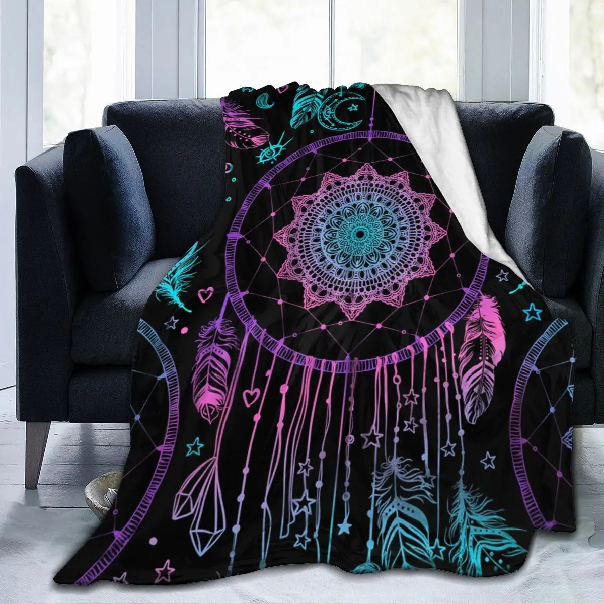 

Colorful Dreamcatcher Hippie Bohemian Super Soft Fleece Throw Blanket Dropship Blankets Flannel Fleece Lightweight Wholesale