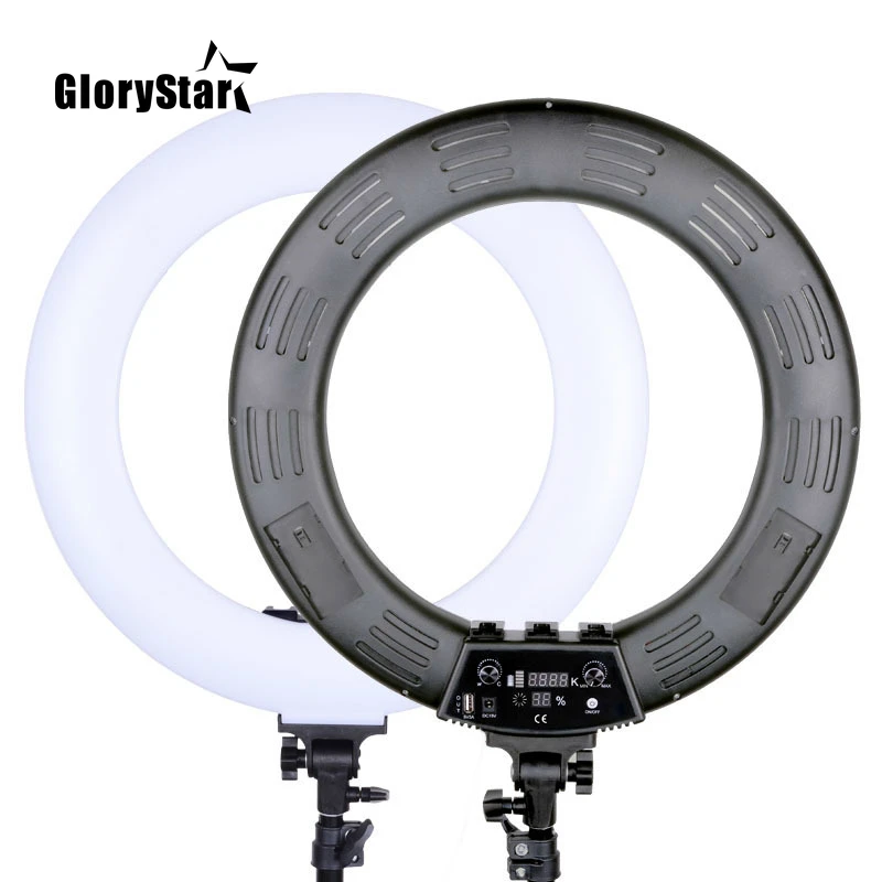 18 inch Dimmable photography ring light 480pcs led beads 60w ringlight lamp makeup tripod batteries rechargeable battery | Электроника