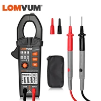 lomvum smart clamp meter digital non contact 6000 600a ac dc current voltage ture rms ncv multimeter frequency led flashlight