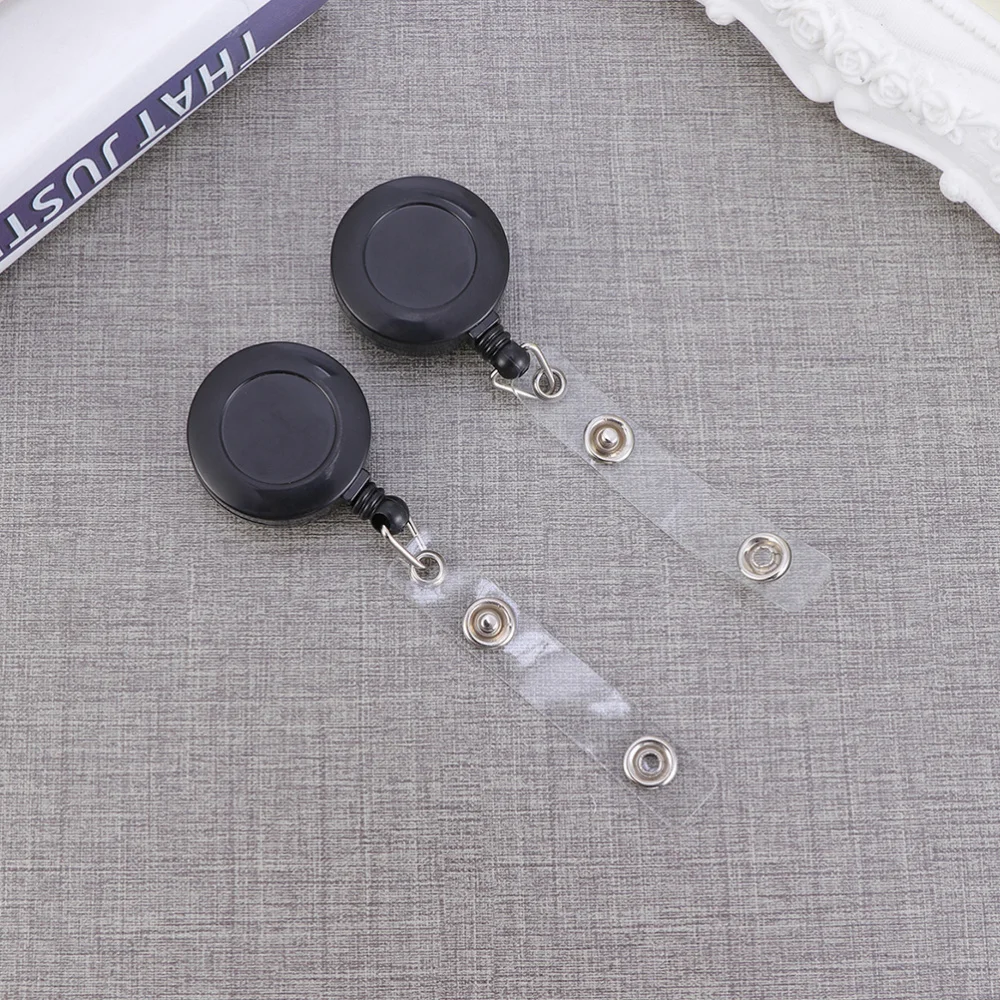 

12pcs Portable Badge Holder Useful Black ID Holder Reel Clip for Men Nurse Officer(Black)