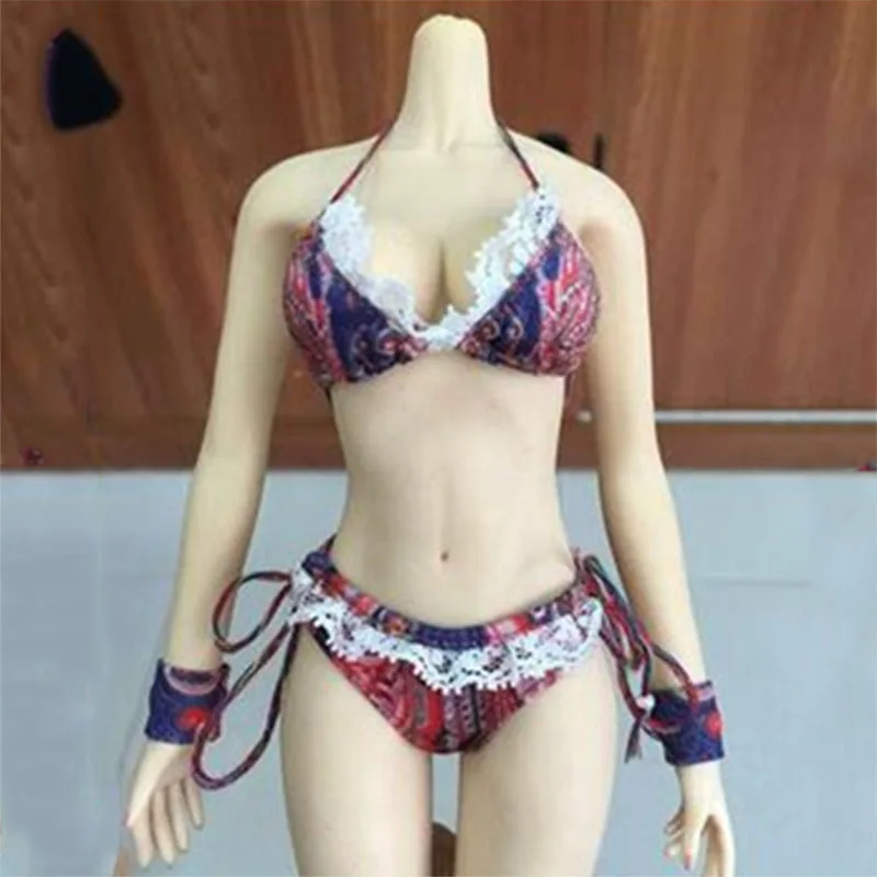 

1/6 Scale Sexy Girl Bohemian Bikini Swimsuit Clothes Accessories Fit 12'' Female Action Figure Body Toys