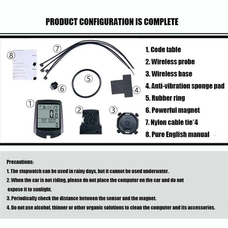 

Multilingual Waterproof Bicycle Computer Wireless MTB Bike Cycling Odometer Stopwatch Speedometer Watch LED Digital Rate