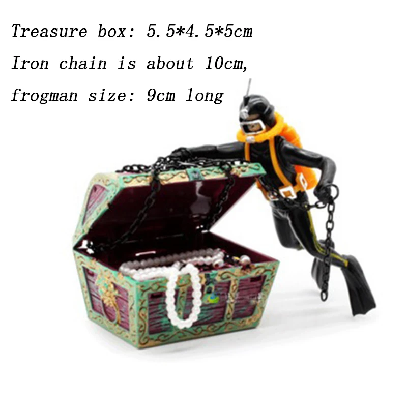 Забавные аквариум Охотник за сокровищами украшения аквариума Frogman фигурка