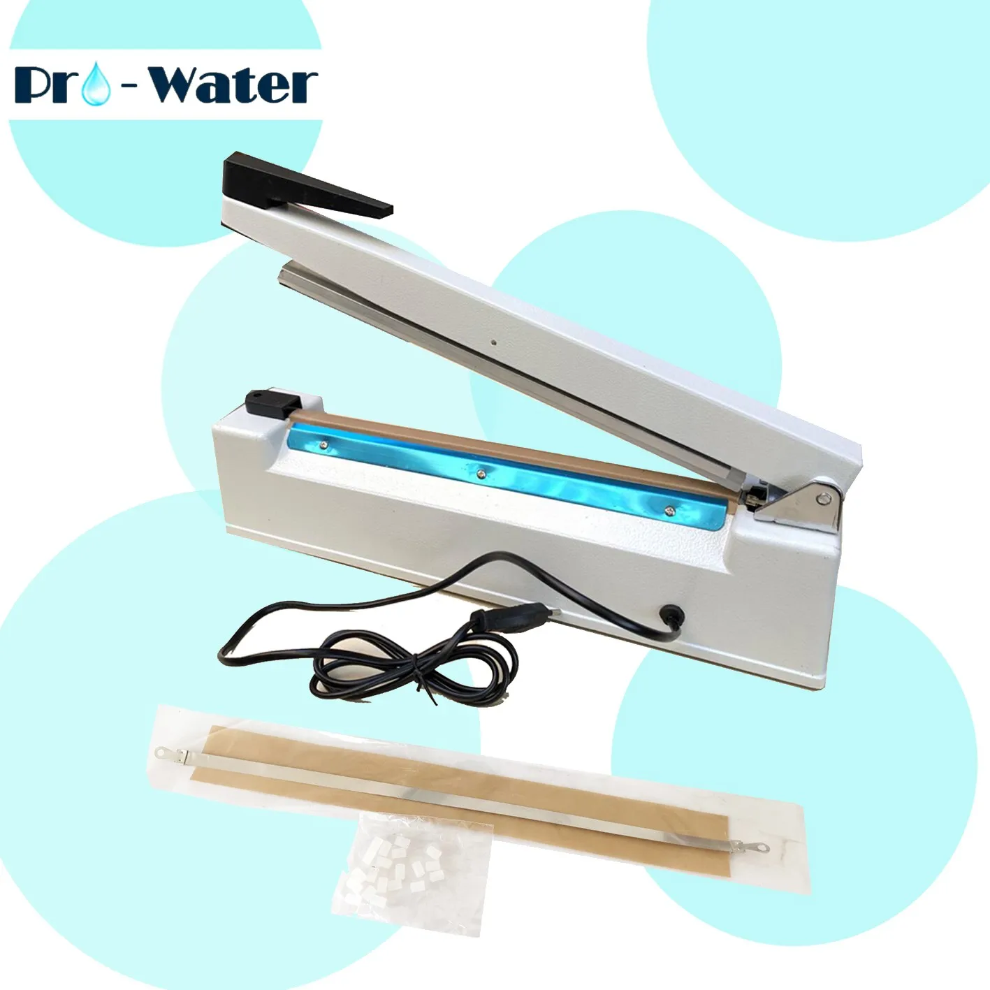 Manual Impulse Sealer Heat Plastic Bag Sealing Machine With Date Code Mold Metal Case 8mm Wide 300mm Seal Length Free Shipping | Бытовая