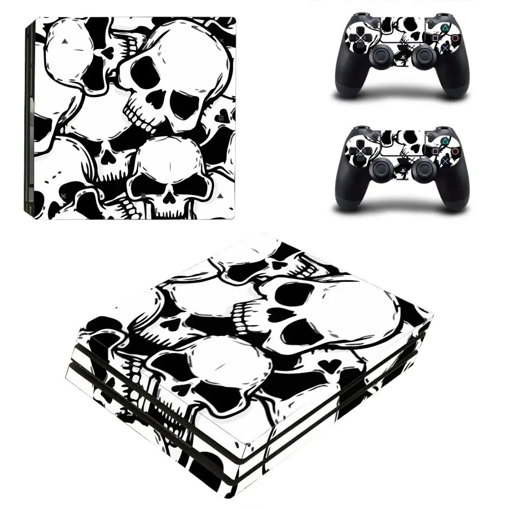 

Наклейка в стиле черепа для консоли Sony Playstation 4 Pro и 2 контроллера