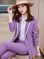 formal uniform designs pantsuits for ladies office work wear autumn winter professional business career blazers trousers set