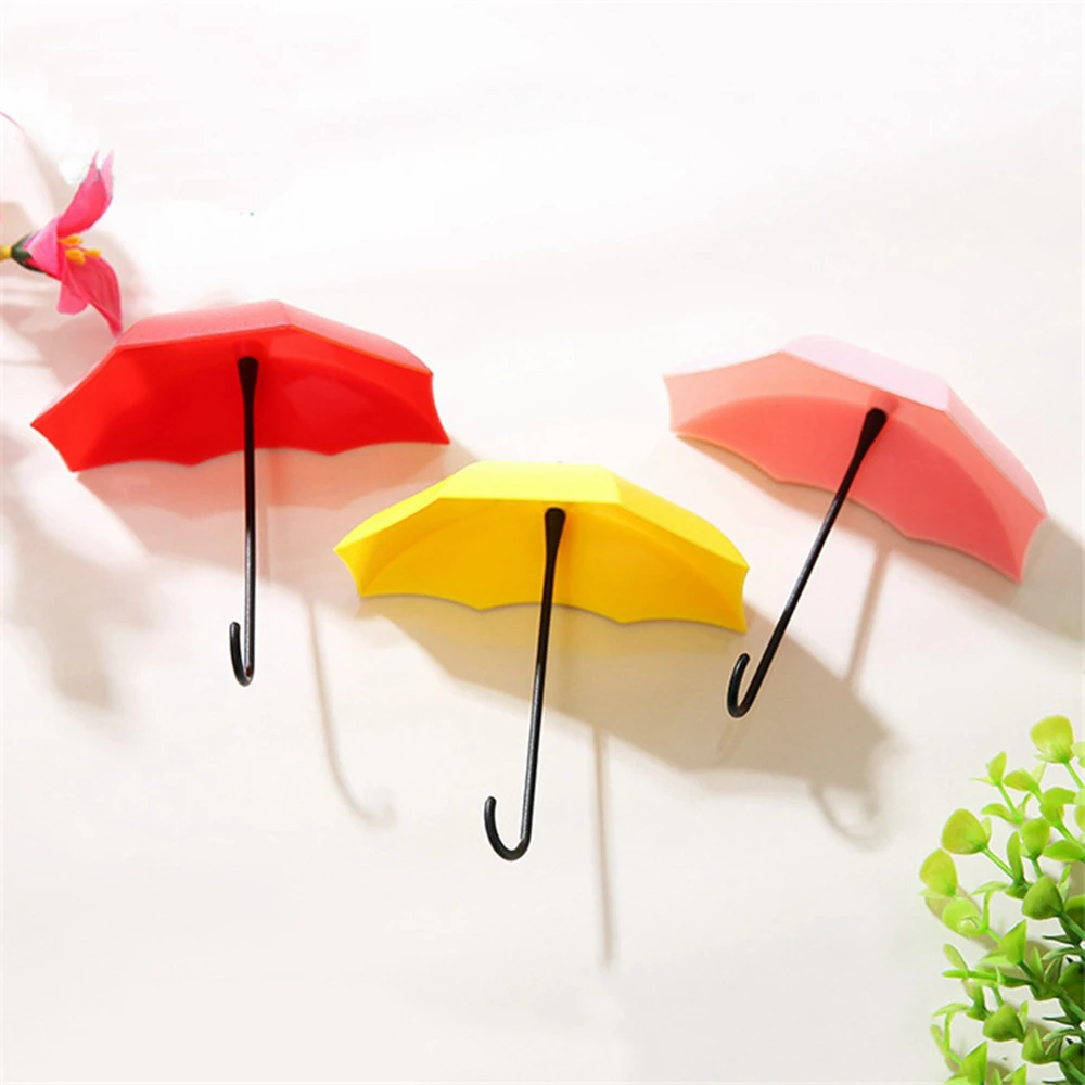 3 шт./компл. цветной настенный крючок для зонтика ключ держатель волос Органайзер