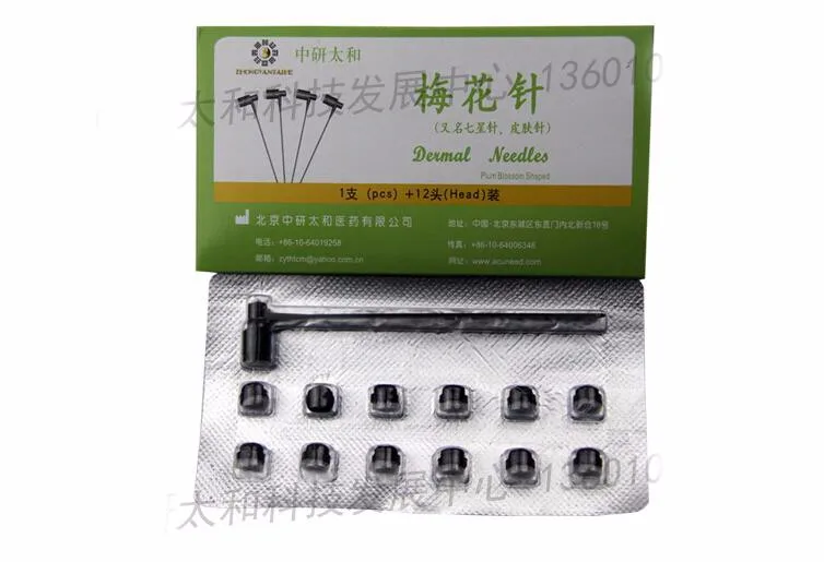 zhongyantaihe sterile beauty massage dermal needle plum needle skin needle with 12 pcs replace head