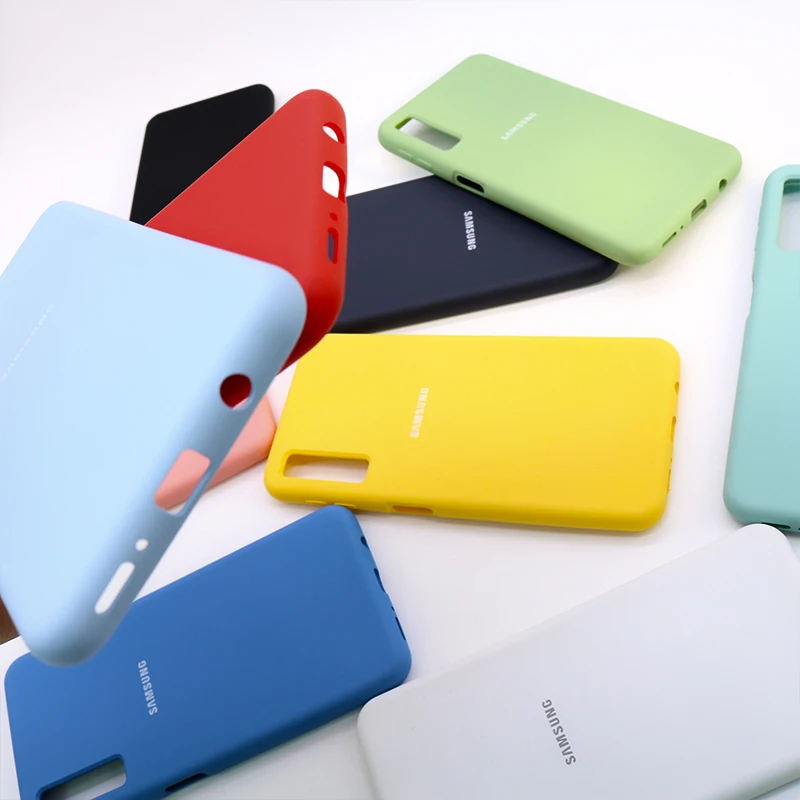 Оригинальный чехол из жидкого силикона для телефона Samsung Galaxy A01 A10s A20s A21 A50 Мягкий