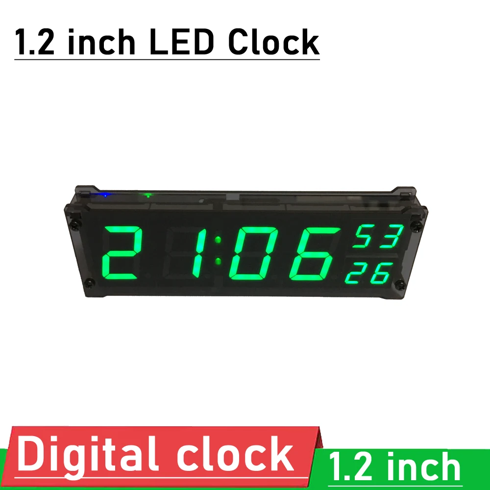 

Электронный будильник со светодиодным дисплеем, 1,2 дюйма, с регулировкой температуры и времени