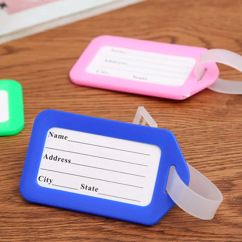10 шт. пластиковый чемодан с цветным рисунком бирки для багажа дизайнерские