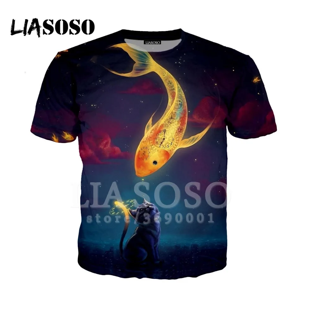 3D Print new Summer T-shirt Hip Hop Pullover Harajuku Youth Tops Women Men Squirrel Hippo Fish Cat Sheep Fruit Tshirt | Мужская одежда