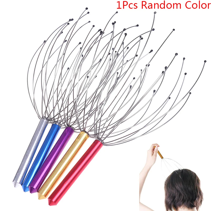 

12 Finger Head Massager Anti Pain Relief Octopus Scalp Neck Massagetool Relax Body Steel Ball Manual Massager Tool