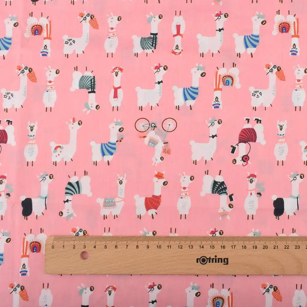 Chainho 8 шт./лот серия Pink Penguin & Bear саржевая хлопчатобумажная ткань с принтом