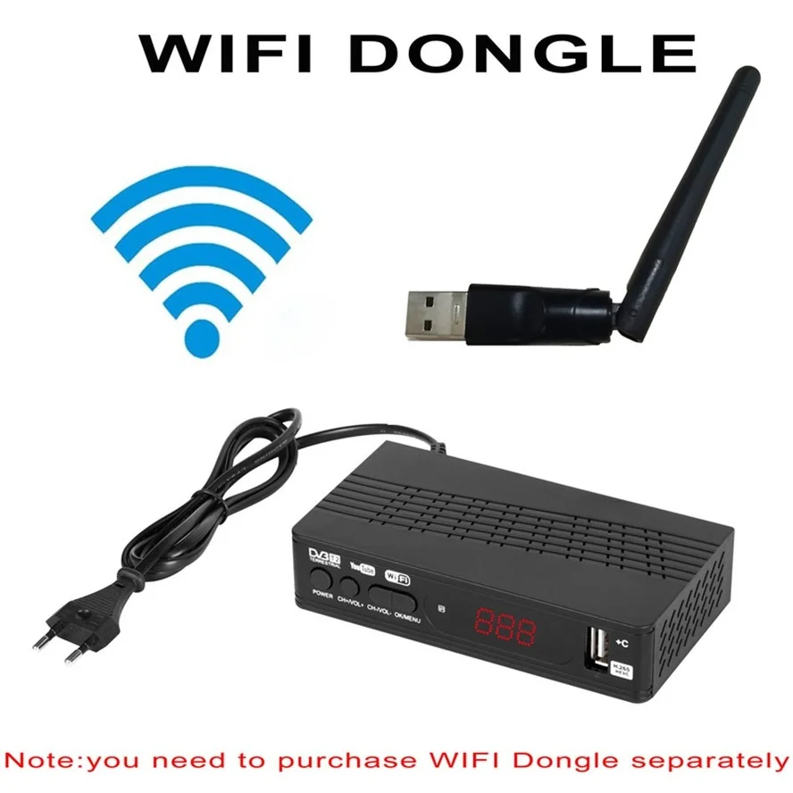 ТВ-тюнер HD DVB T2 USB2.0 TV Box HDMI 1080P DVB-T2 тюнер приемник спутниковый декодер встроенное