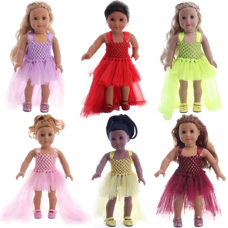 ФЛУОРЕСЦЕНТНОЕ цветное платье-Фата На Бретельках подходит для 18-дюймовых