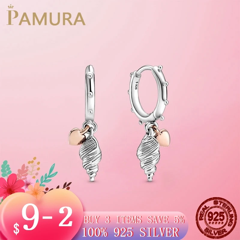 2020 новые летние 925 серебро океан серии Heart & раковины свисающие серьги для женщин