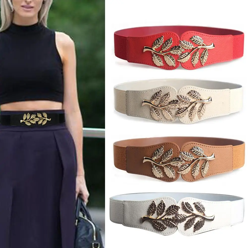

Fashion Women Girl Stretch Skinny Retro Elastic Buckle Waist Belt for Dress 2020 For Women Dresses Metal Stretch Buckle Belts
