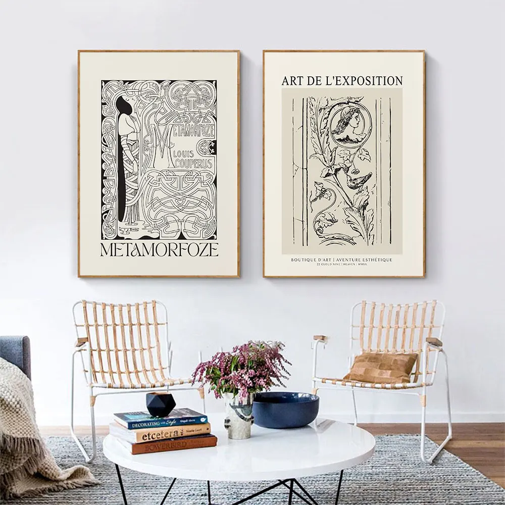 

Abstract Mid Century Poster Vitage Canvas Painting Nordic Neutral Art Print Modern Wall Picture For Living Room Boho Home Decor