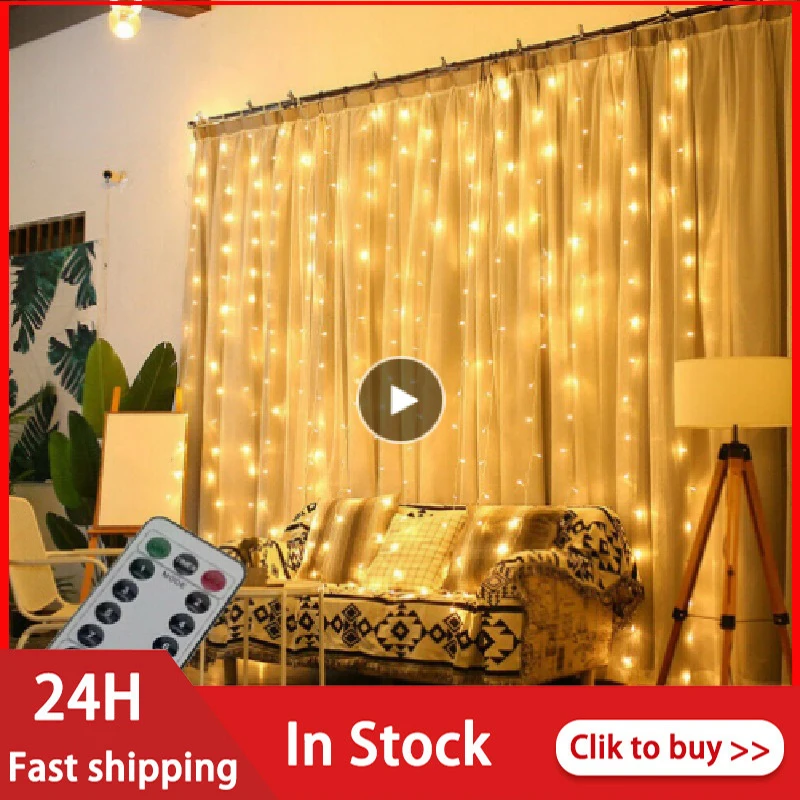 

СВЕТОДИОДНАЯ Гирлянда-занавеска с дистанционным управлением, 3 м