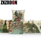 Декоративные подушки из полиэстера, чехол для дивана и подушки с милыми животными и павлином, открывающийся цветок