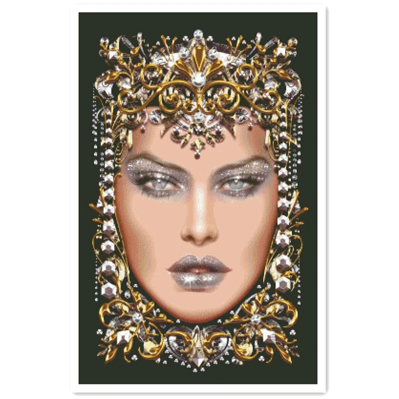 

April-Diamond cross stitch package women beauty 18ct 14ct 11ct cloth cotton silk thread embroidery DIY handmade needlework