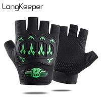 men women gym half finger gloves sports fitness exercise training anti slip weight lifting glove workout cycling black mittens